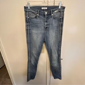 Good American Good Waist Skinny Crop Jeans Double Line Detail Size 8 Size 29